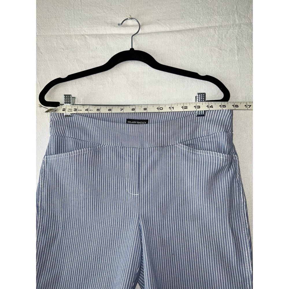 Hilary Radley Blue White Striped Pull On Bermuda Shorts Medium Golf Stretchy - Picture 4 of 6